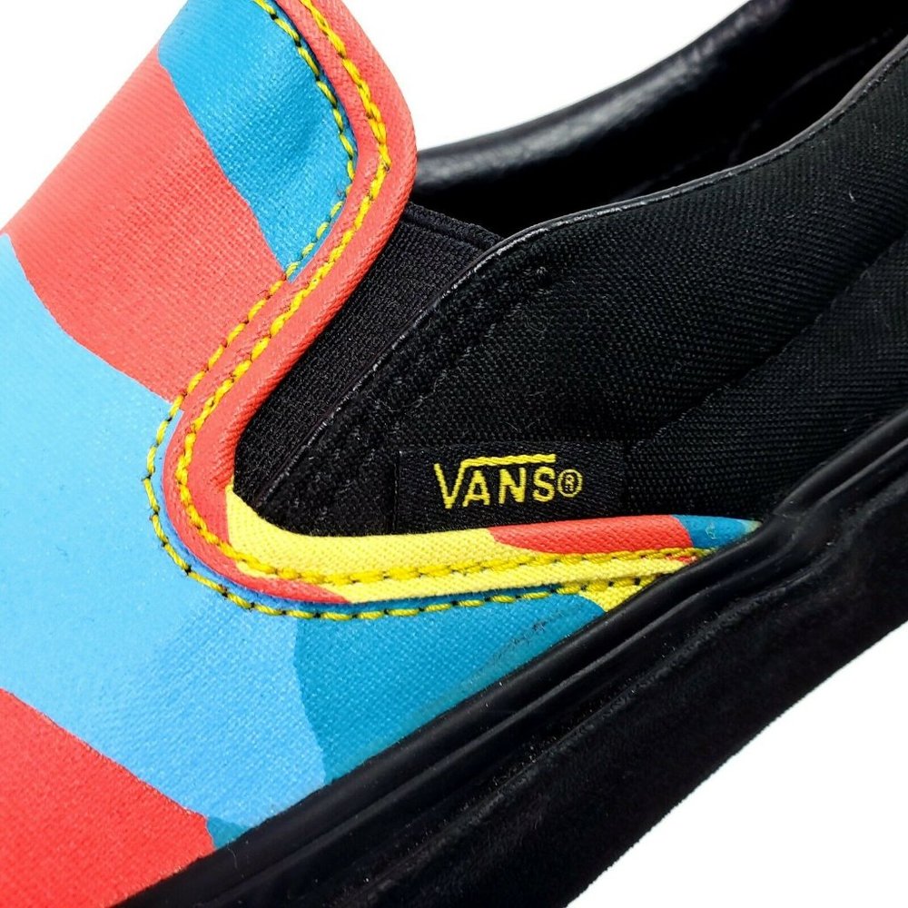 Vans Womens 8 Shoes Classic Slip On Neon Camo Blue - Picture 3 of 11